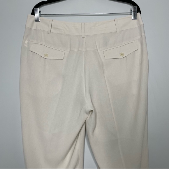 Eileen Fisher System Silk Georgette Crepe Slouchy Ankle Pant In Ivory Size MP - Picture 7 of 9
